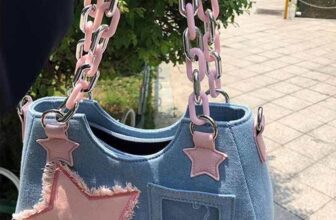 Y2K Denim Shoulder Bag with Decorative Hand Strap for Work and Travel at SHEIN With 29%Off